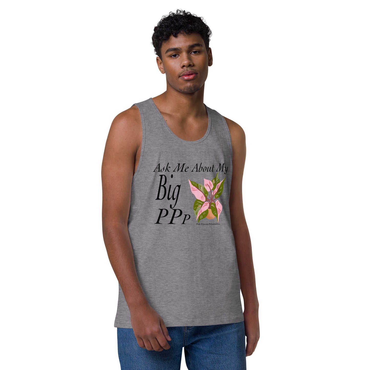 Ask Me About My Big Pink Princess Philodendron - Men’s premium tank top