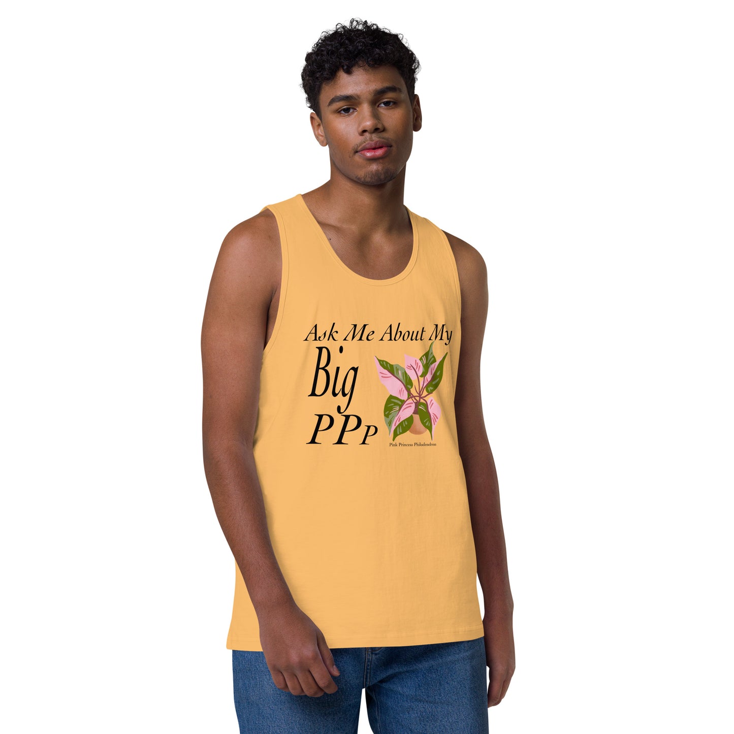 Ask Me About My Big Pink Princess Philodendron - Men’s premium tank top